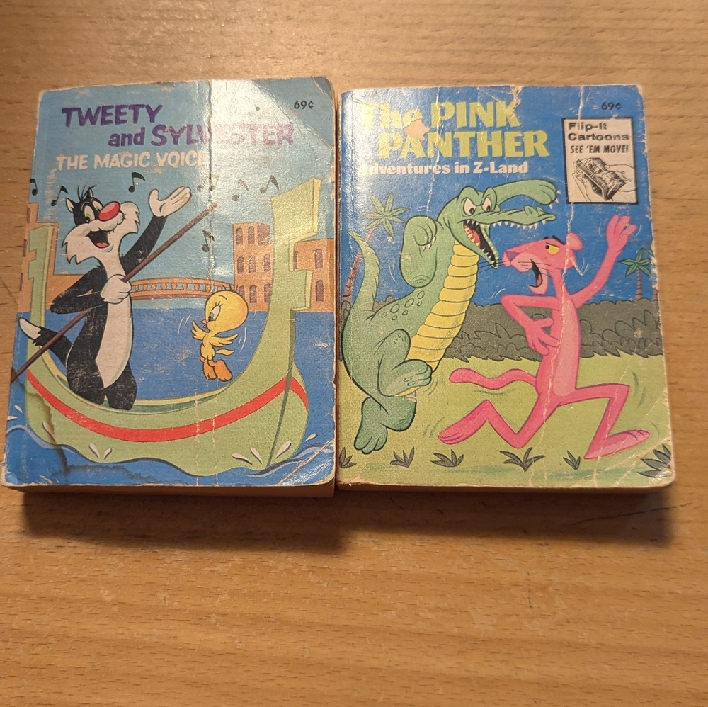 Vintage Whitman Big Little Books 2 Pink Pannther And Tweety And Sylvester